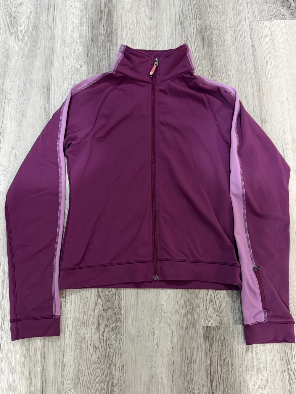 Lululemon Athletica Purple & lavender stripe luon Performance Full Zip